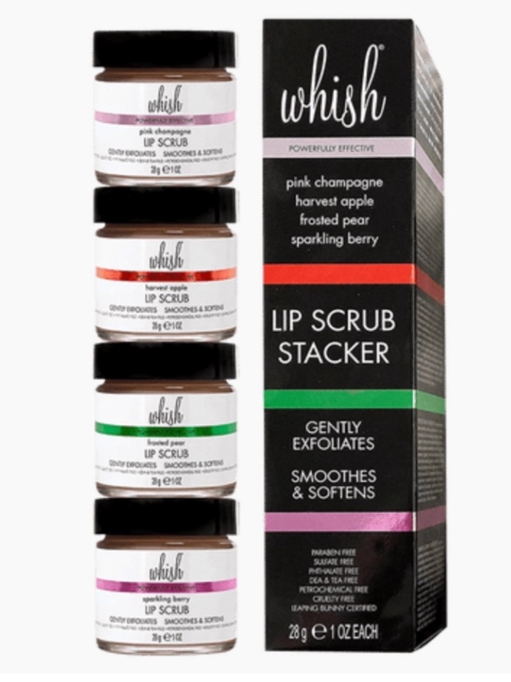 WHISH® Holiday Lip Scrub Stacker 30ml X 4 BRAND NEW/SEALED